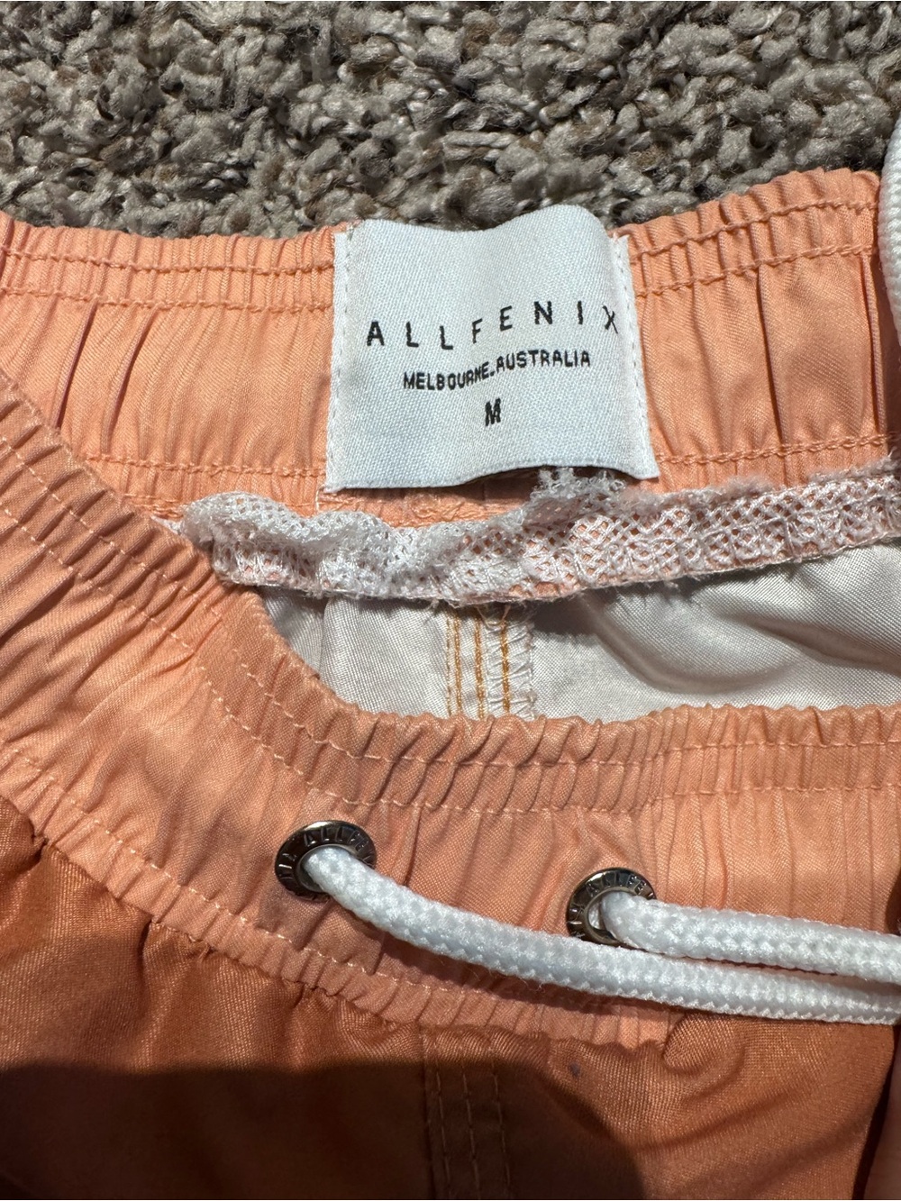 AllFenix Men’s Peach Swim Trunks with Drawstring